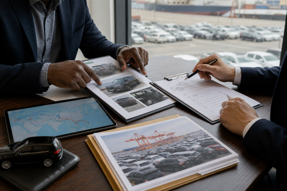 Illustrative vehicle export consultation review layout